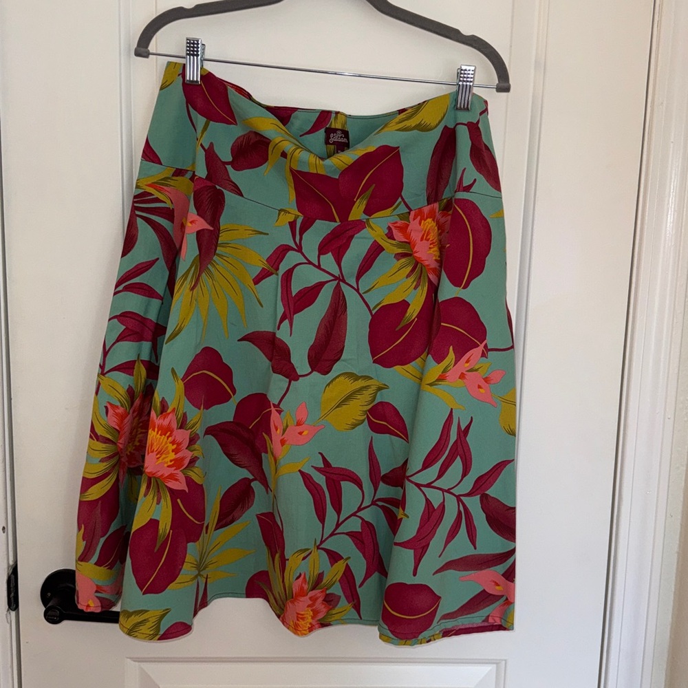 Tropical Floral A-Line Skirt